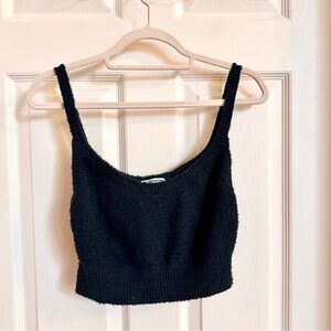 Black reformation sweater crop top
